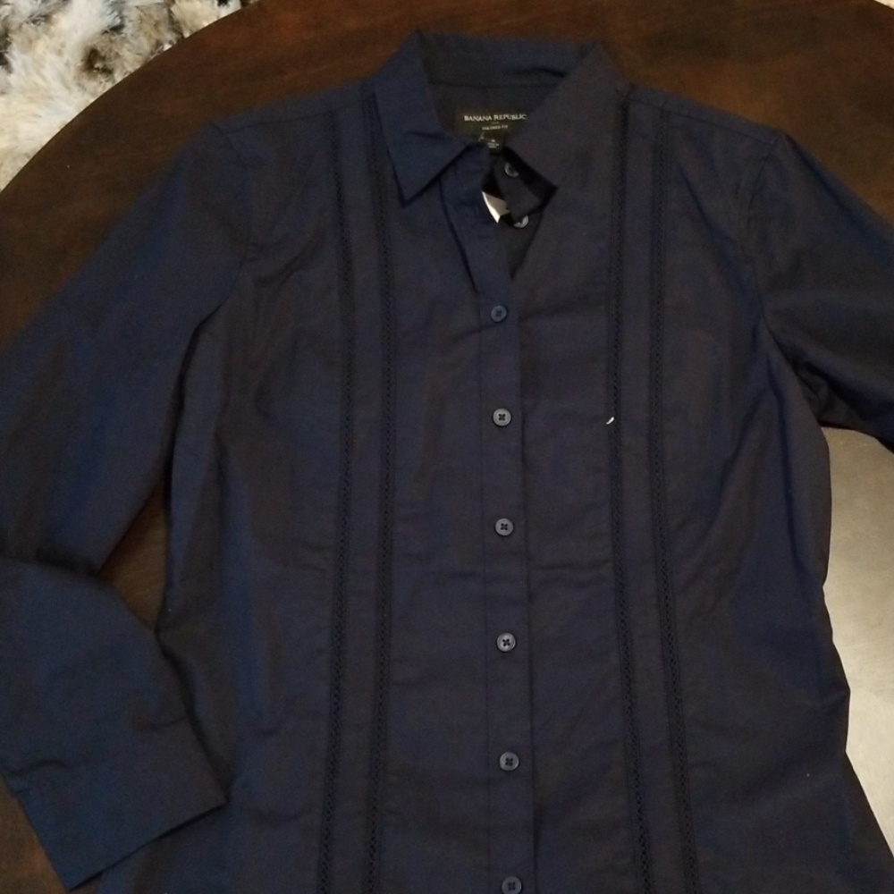 Navy slim fit shirt